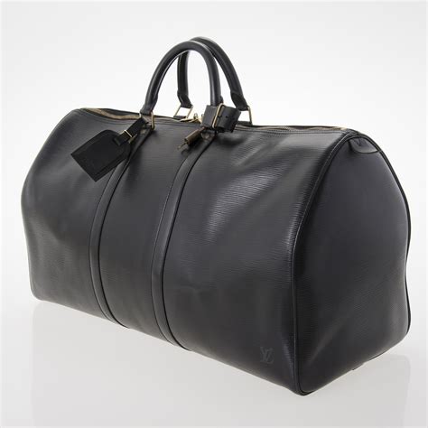 louis vuitton black epi leather keepall 55|keepall 50 with shoulder strap.